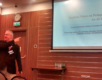 Dr Timothy Murphy, Lecturer in Educational Research and Policy, presenting at the Teacher Education Policy (TEPE) Conference 2019, Krackow, Poland.