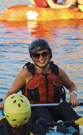 Girl river kayaking