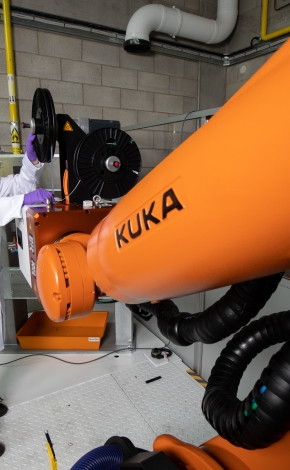 Loading the Kuka Robot for carbon fibre experiemnt