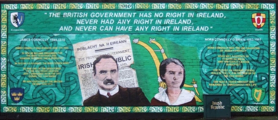 James and Nora Connolly mural in Belfast 