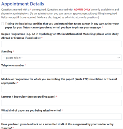 appointment details wc online