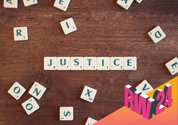 How crucial is relationship building in Youth Justice Work Research Week poster featuring the word Justice spelled out with tiles