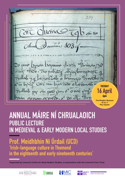 Public Lecture in Medieval & Early Modern Local Studies