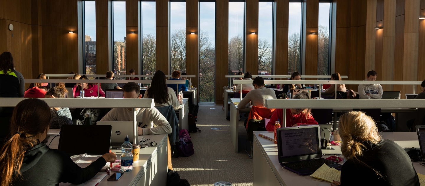 Students studying in the Library