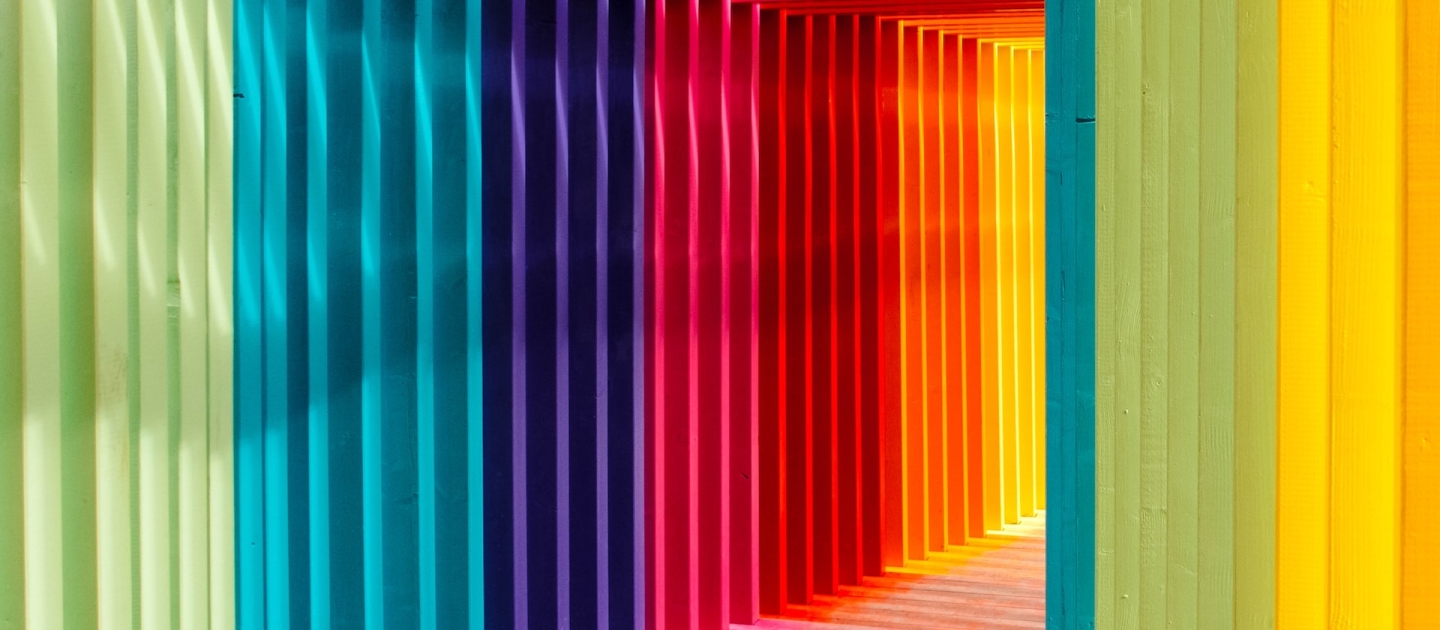 bright colours in walkway