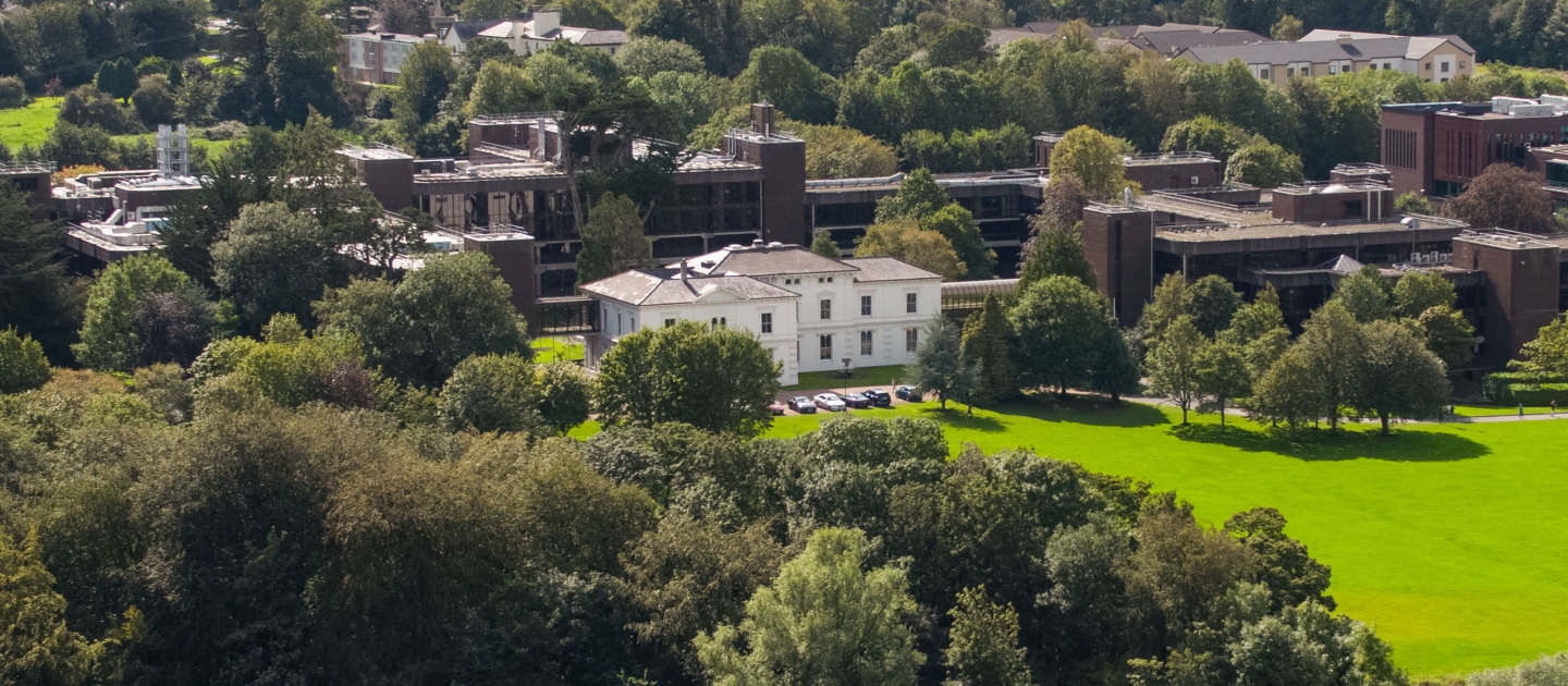 Aerial view of plassey house