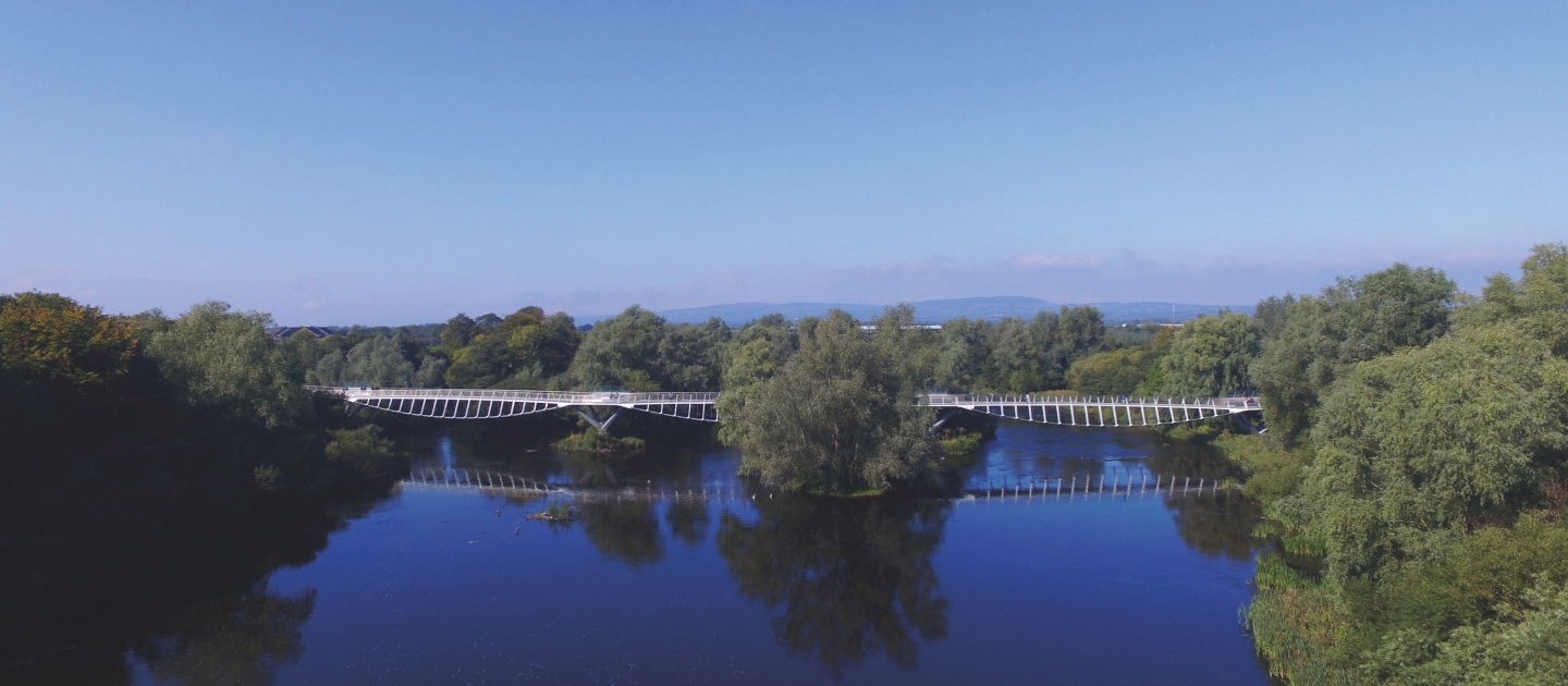 Living Bridge across River Shannon at University of Limerick
