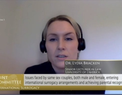 Dr Lydia Bracken addresses the special joint committee on a zoom call