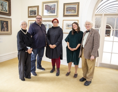 A group pictured in the The Irish American Cultural Institute gallery at Plassey House