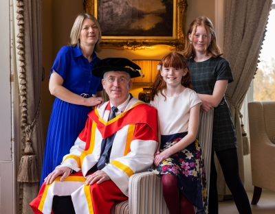 John Kiely pictured with his family in Plassey House