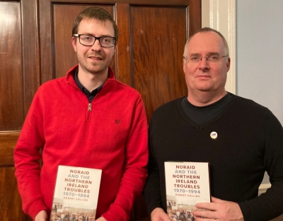 Dr Ruan O’Donnell, Senior Lecturer in History at the University of Limerick, and the author, Dr Robert Collins at the recent launch of Noraid and the Northern Ireland Troubles, 1970–94