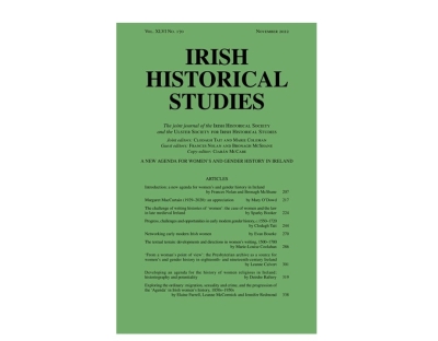 Cover of Irish Historical Studies, 46:170 (Nov. 2022) 