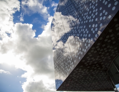 UL Bernal Building with a cloudy sky