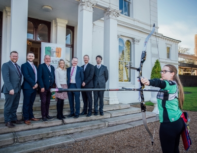 A group pictured at the launch of the World Youth Archery Championships in UL