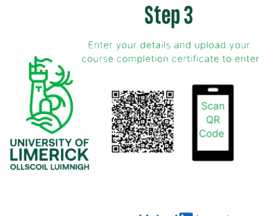 Image of QR code on how to enter competition to win voucher by activating linkedlin learning profile
