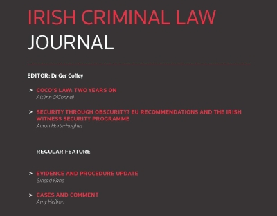 Cover of Irish Criminal Law Journal 