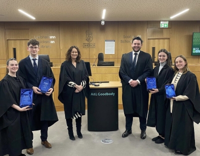 Winners of Best Team and Best Speaker at A&L Goodbody Mooting Competition 2023