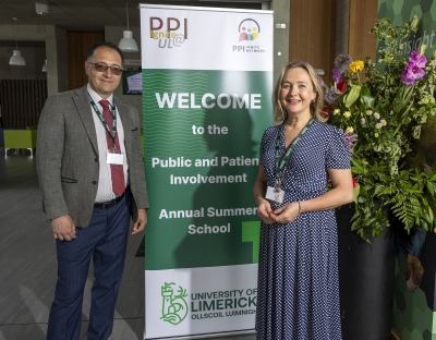 Professor Payam Sheikhattair pictured with PPI RU Manager Lorna Kerin at the summer school
