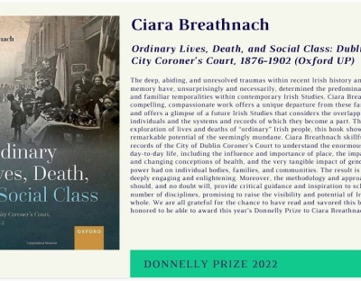 Donnelly Prize 2022 for Ordinary Lives, Death and Social Class 
