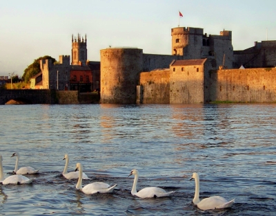King John's Castle with swans in foreground
