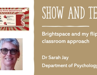 Show and TEL series - Sarah Jay presentation slide