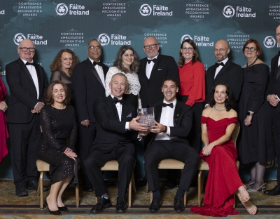 Group photo showing 14 people who attended the Failte Ireland Conference Ambassador Awards ceremony, which took place in Dublin