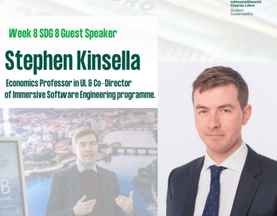 Promotional poster for the SDG 8 conversation series with Prof Stephen Kinsella