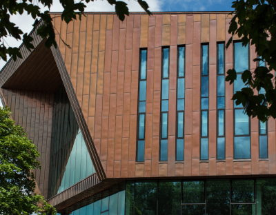 side view of exterior of Glucksman library 