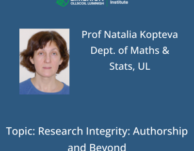 Natalie Kopteva headshot and Topic: Research Integrity: Authorship and Beyond