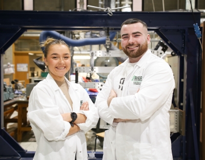 Mary O’Donnell and Michael Veale, who are both completing a Master’s of Aeronautical Engineering programme in the School of Engineering and are both from Cork, received the Fiachra Treacy ORIX Aviation Award at a ceremony held recently at UL