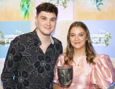 Séamus and Caoimhe Uí Fhlatharta at the RTÉ Folk Awards