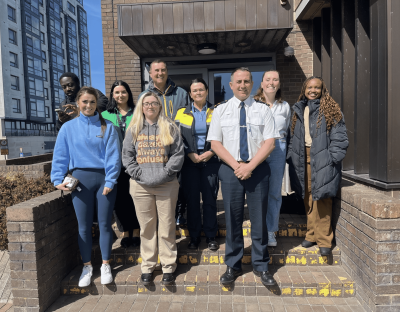 law students with course director at henry street garda station