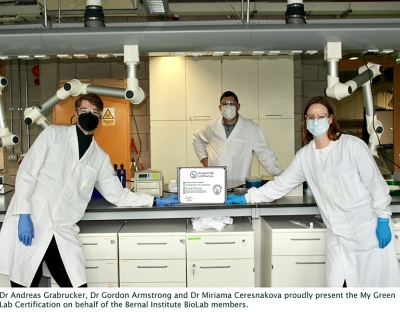 Bernal Bio Laboratories win international Green Lab Certification