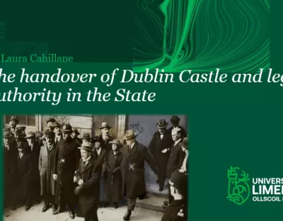 Image shows the handover of Dublin Castle