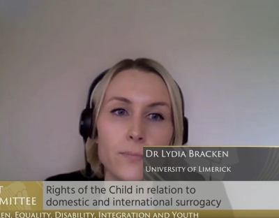 Dr Lydia Bracken speaking to the Oireachtas Joint Committee