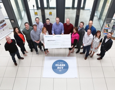MBA Class present cheque for over €20k to Milford Hospice