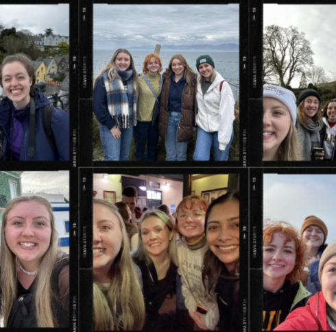 a photo collage showing photos from Faith's time studying in Ireland