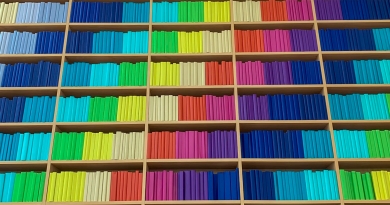 Rainbow bookcase