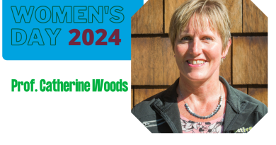 HRI logo, International Women's Day 2024, Prof. Catherine Woods