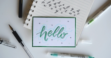 image of a notepad with text hello in middle