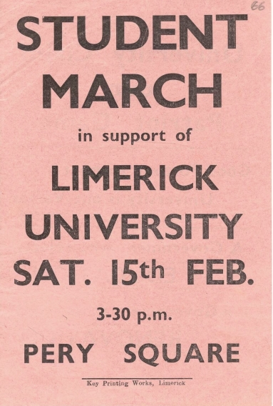 1934-71: Flyer for a student march, 15 Feb. 1969