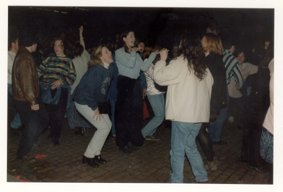 1982-91: Students socialising during Rag week 1990s. 