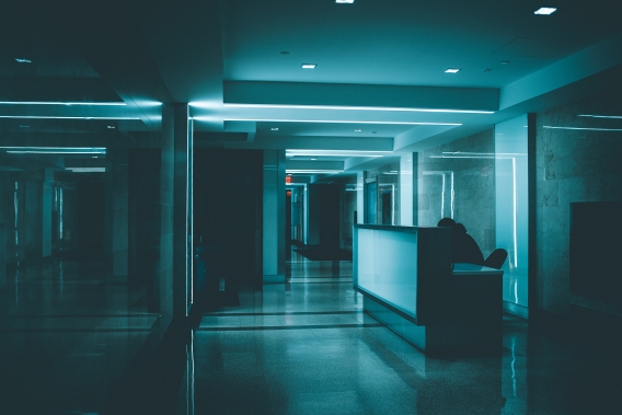 Image of a empty ward at night