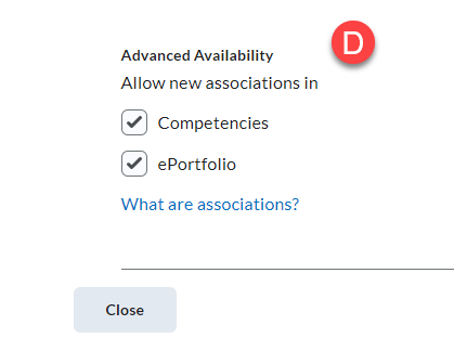 Screenshot of Advanced Availabilty option 