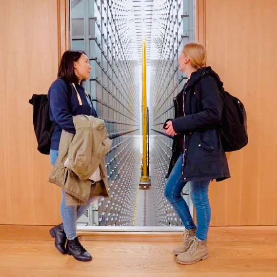 Students in library