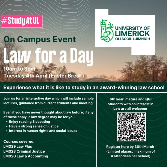 Join us for an interactive day which will include sample lectures, guidance from current students and mooting.   Even if you have never thought about law before, if any of these apply, a law degree may be for you.  Enjoy reading & debating Have a strong sense of justice Interest in human rights and social issues   Courses covered: LM029 Law Plus LM028 Criminal Justice LM020 Law & Accounting