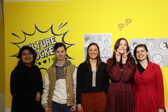 From left to right: Illustrators Lakeisha Lazo, Thomas Cunningham, Project Leader Dr Florence Le Baron-Earle, illustrators Julie Alquier and Megan Brophy 