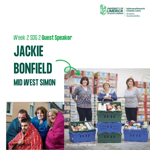 Promotional poster for the SDG 2 conversation series with Jackie Bonfield