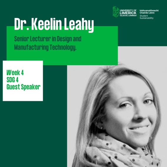 Promotional poster for the SDG 4 conversation series with Dr Keelin Leahy