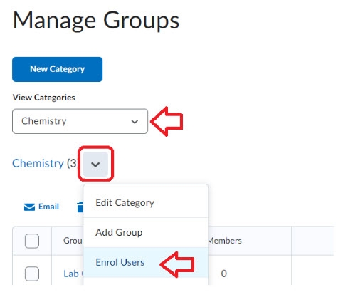 Manage Groups screenshot